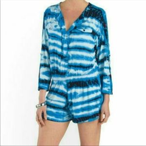 You Fabulous and Broke Blue TieDye Romper